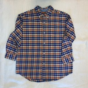 Talbots Kids Orange and Blue Plaid button down